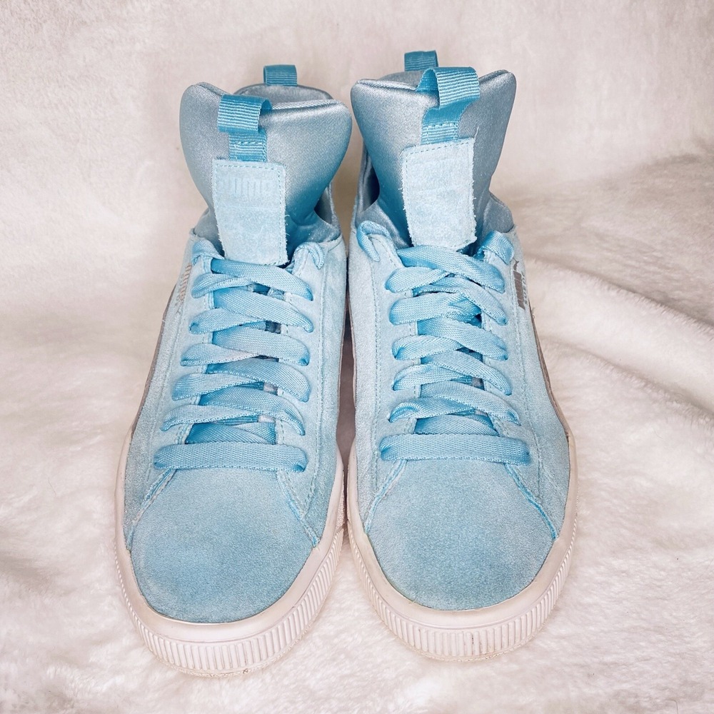 Puma Fierce Suede Basketball High Top Shoes Teal Women's  5.5c Y2K Athleasure - Picture 3 of 10